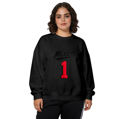 Distressed Mexico Tribal Pattern Crewneck Sweatshirt