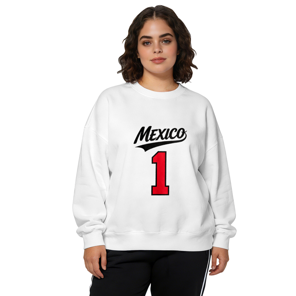 Distressed Mexico Tribal Pattern Crewneck Sweatshirt