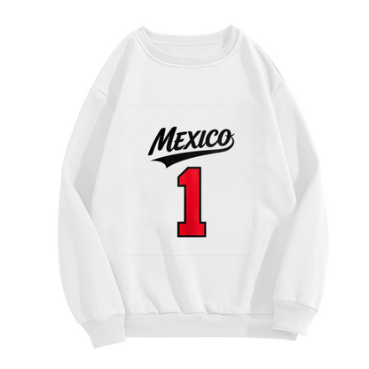 Distressed Mexico Tribal Pattern Crewneck Sweatshirt