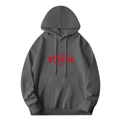 Retro Red Gothic Graphic Print Hoodie