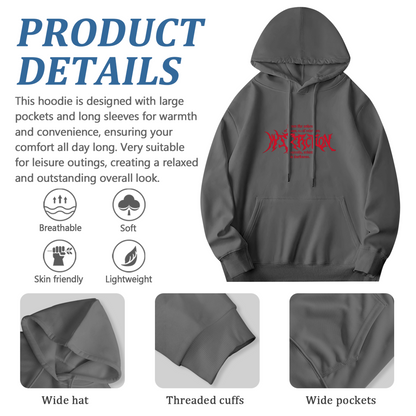 Retro Red Gothic Graphic Print Hoodie