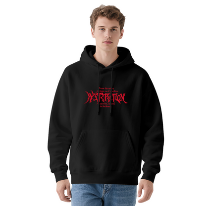 Retro Red Gothic Graphic Print Hoodie
