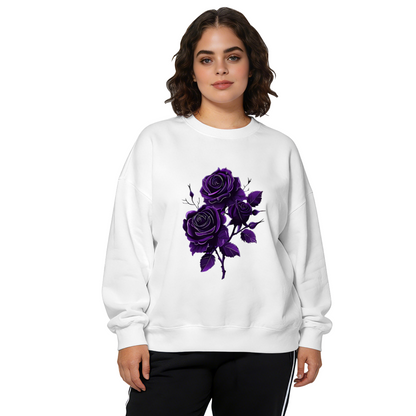 Stunning Deep Purple Rose Floral Art Crewneck Sweatshirt