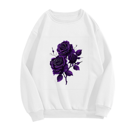 Stunning Deep Purple Rose Floral Art Crewneck Sweatshirt