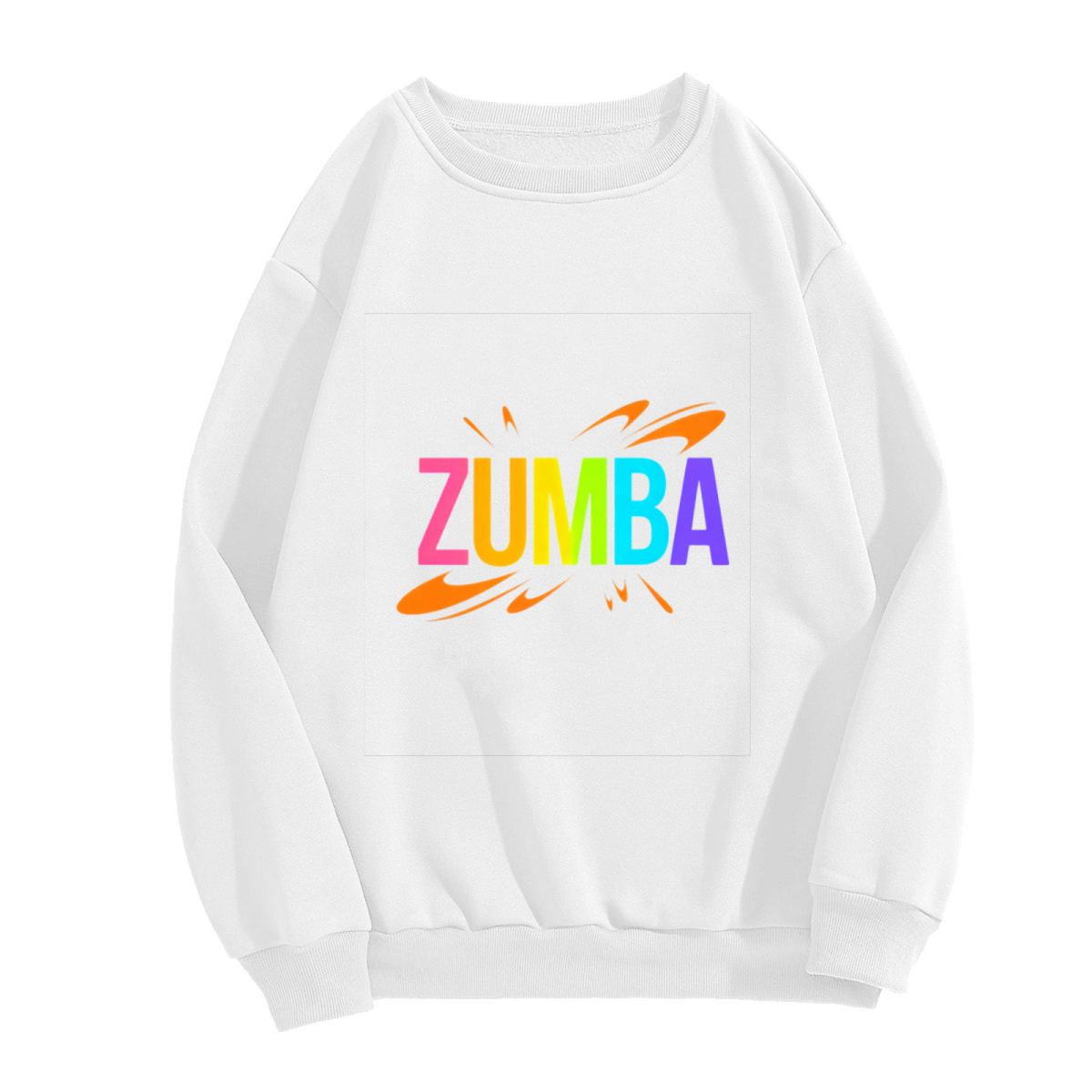 Zumba Rainbow Vibrant Letter Print Crewneck Sweatshirt