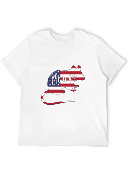 American Flag Mouse Graphic T-Shirt
