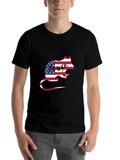 American Flag Mouse Graphic T-Shirt