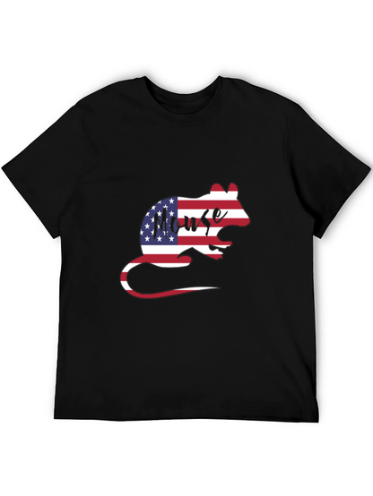 American Flag Mouse Graphic T-Shirt
