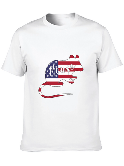 American Flag Mouse Graphic T-Shirt