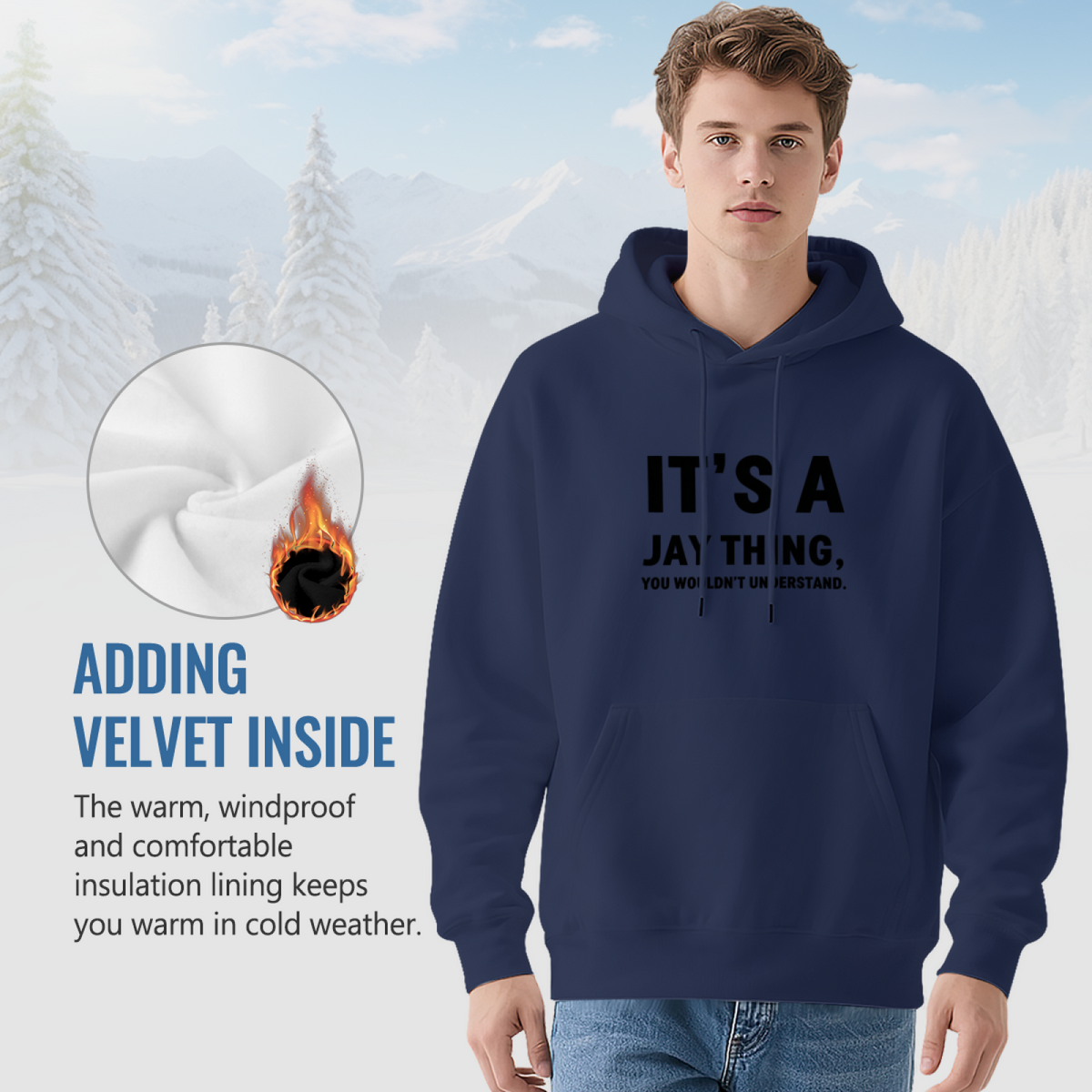 It¡¯s A Jay Thing Bold Slogan Graphic Pullover Hoodie