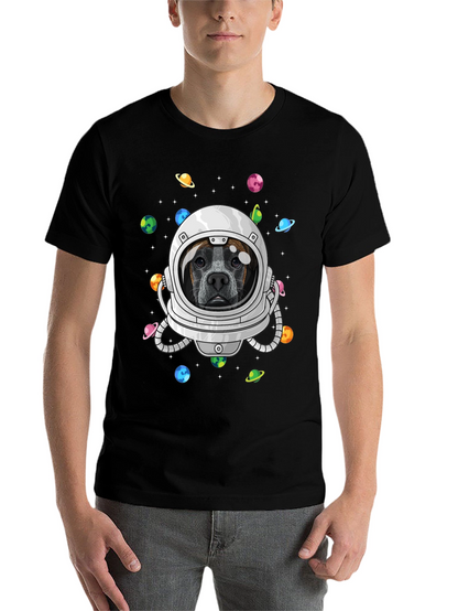 Dog Astronaut Graphic Tee - Outer Space Pup T-Shirt