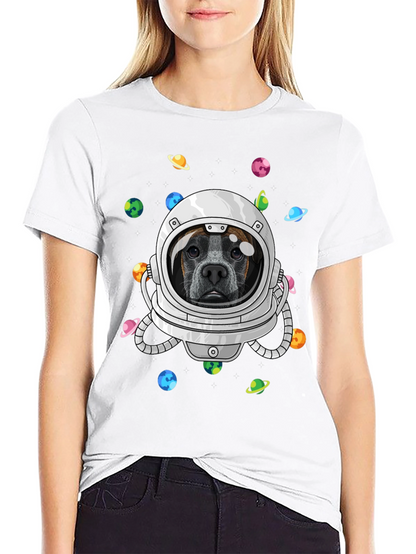 Dog Astronaut Graphic Tee - Outer Space Pup T-Shirt