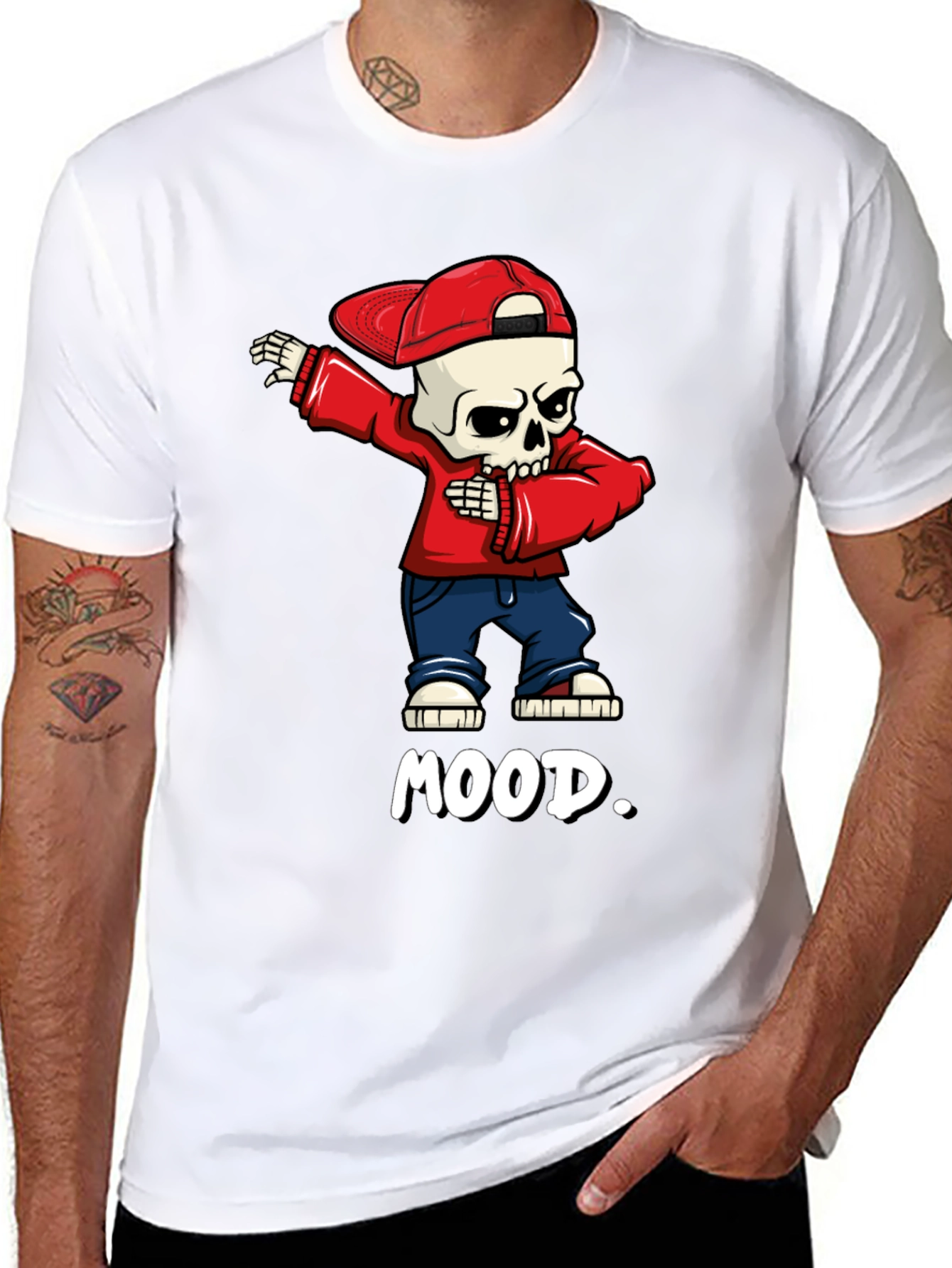 Mood Skeleton Dab Graphic Tee - Trendy Streetwear