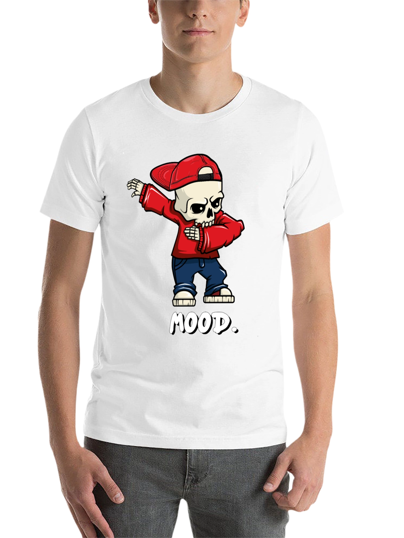 Mood Skeleton Dab Graphic Tee - Trendy Streetwear