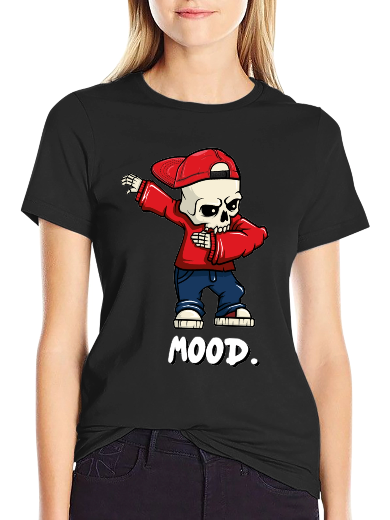 Mood Skeleton Dab Graphic Tee - Trendy Streetwear