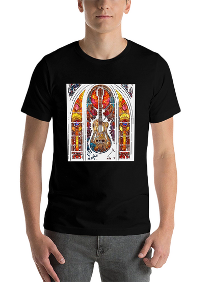 Guitar Stained Glass Graphic Tee - Black