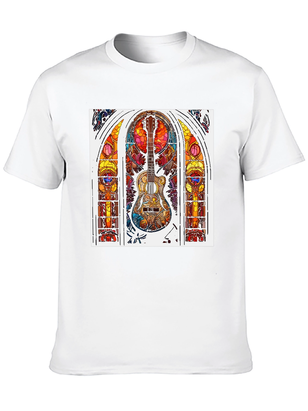 Guitar Stained Glass Graphic Tee - Black