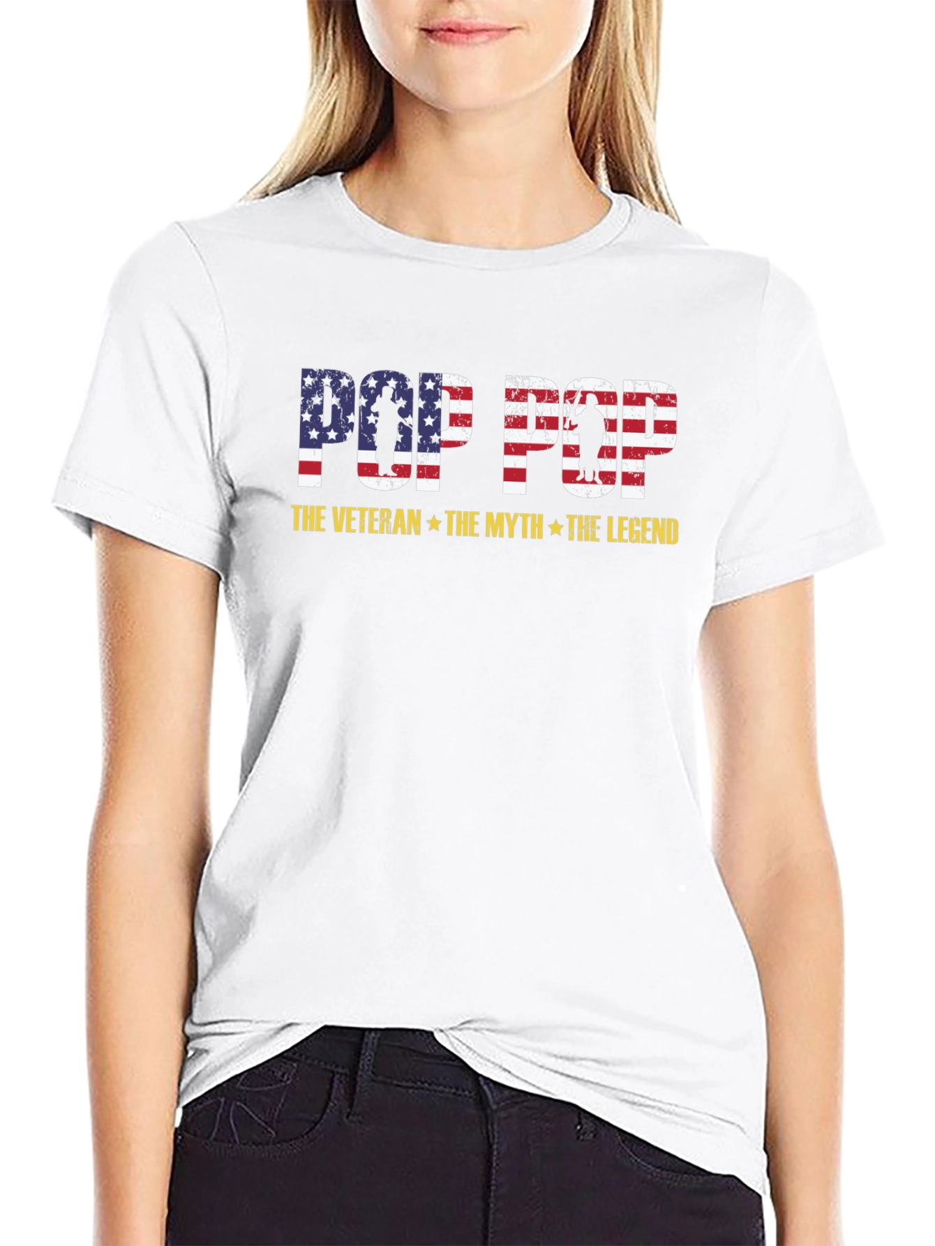 Pop Pop Veteran T-Shirt - The Myth The Legend