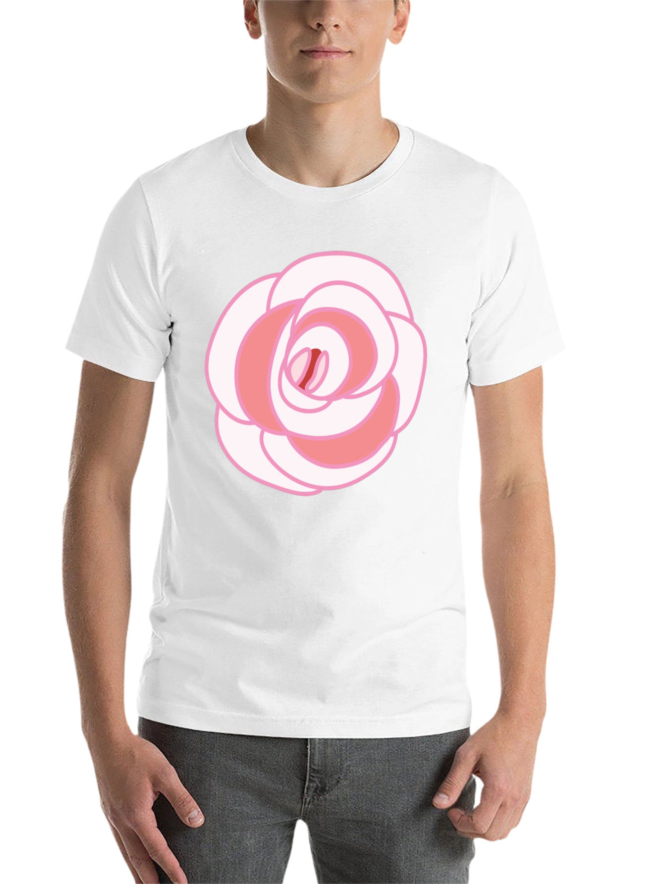 Rose Graphic T-Shirt - Black Cotton Blend