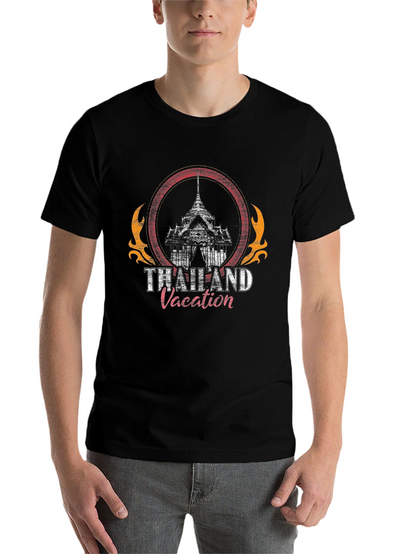 Thailand Vacation Graphic T-Shirt - Black