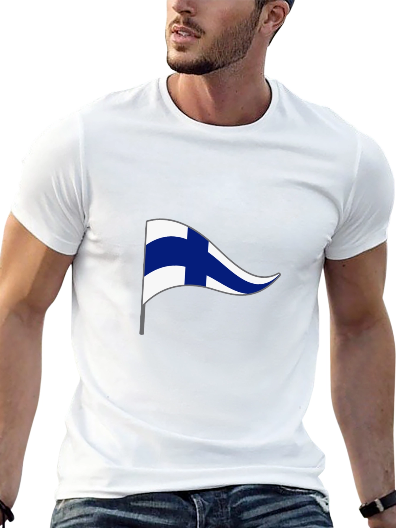 Finland Pennant Flag Graphic T-Shirt