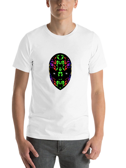 Abstract Alien Face Graphic Print Black T-Shirt
