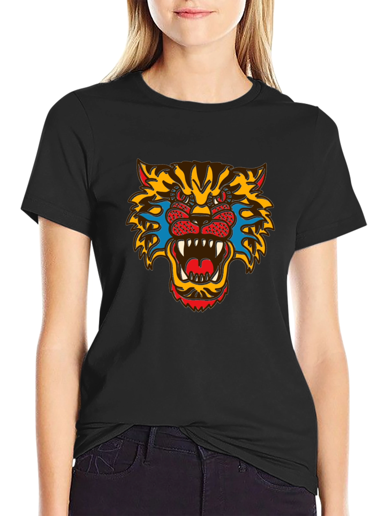 Bold Graphic Tee - Fierce Tiger Print