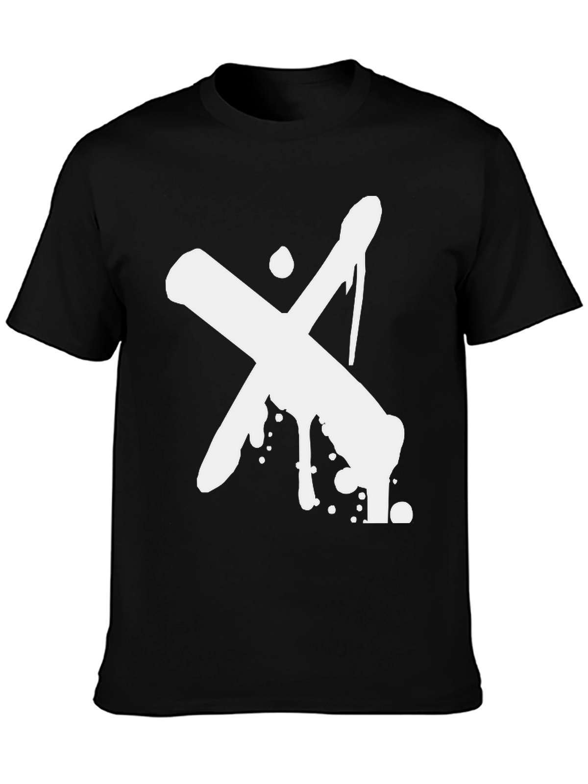 Abstract X Graphic Black T-Shirt