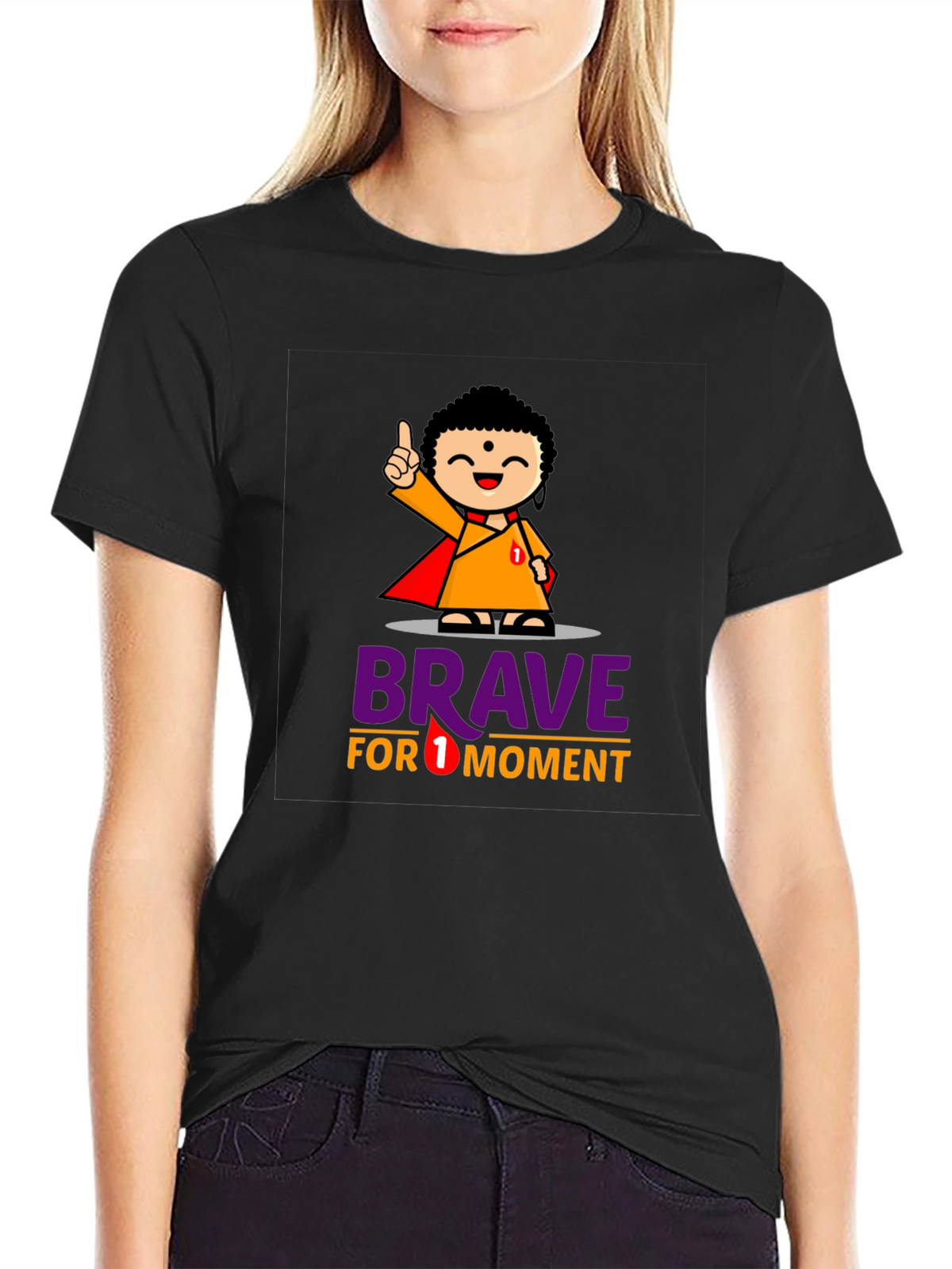 Brave for 1 Moment Graphic Tee - Black