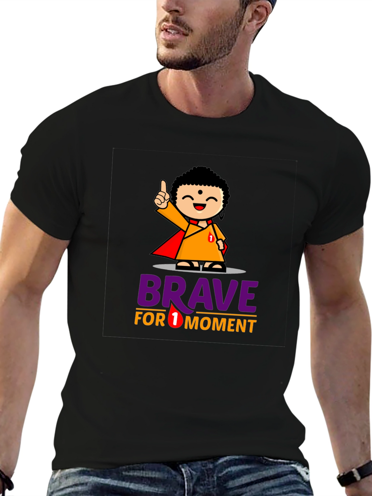 Brave for 1 Moment Graphic Tee - Black