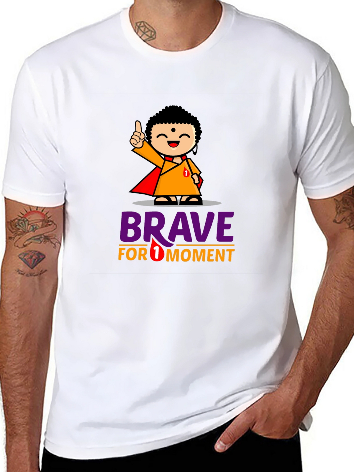 Brave for 1 Moment Graphic Tee - Black