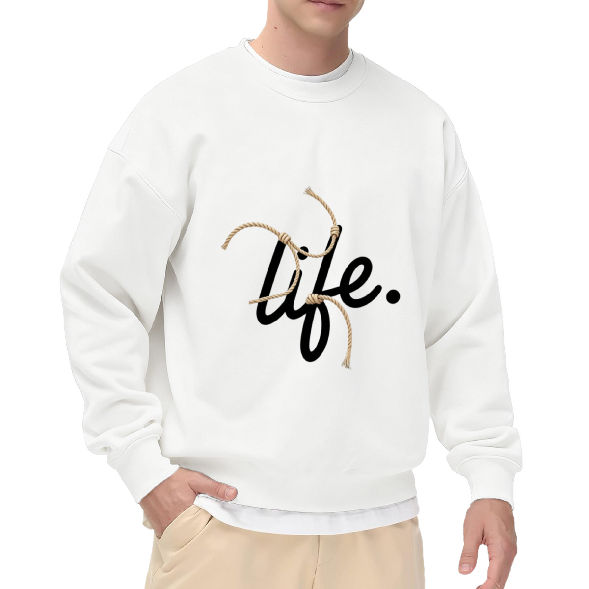 Twisted Rope Life Graphic Casual Sweatshirt