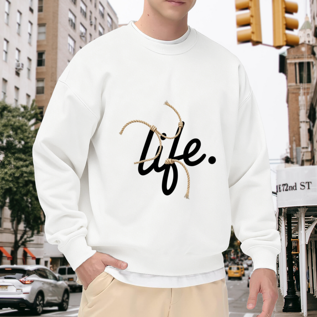 Twisted Rope Life Graphic Casual Sweatshirt