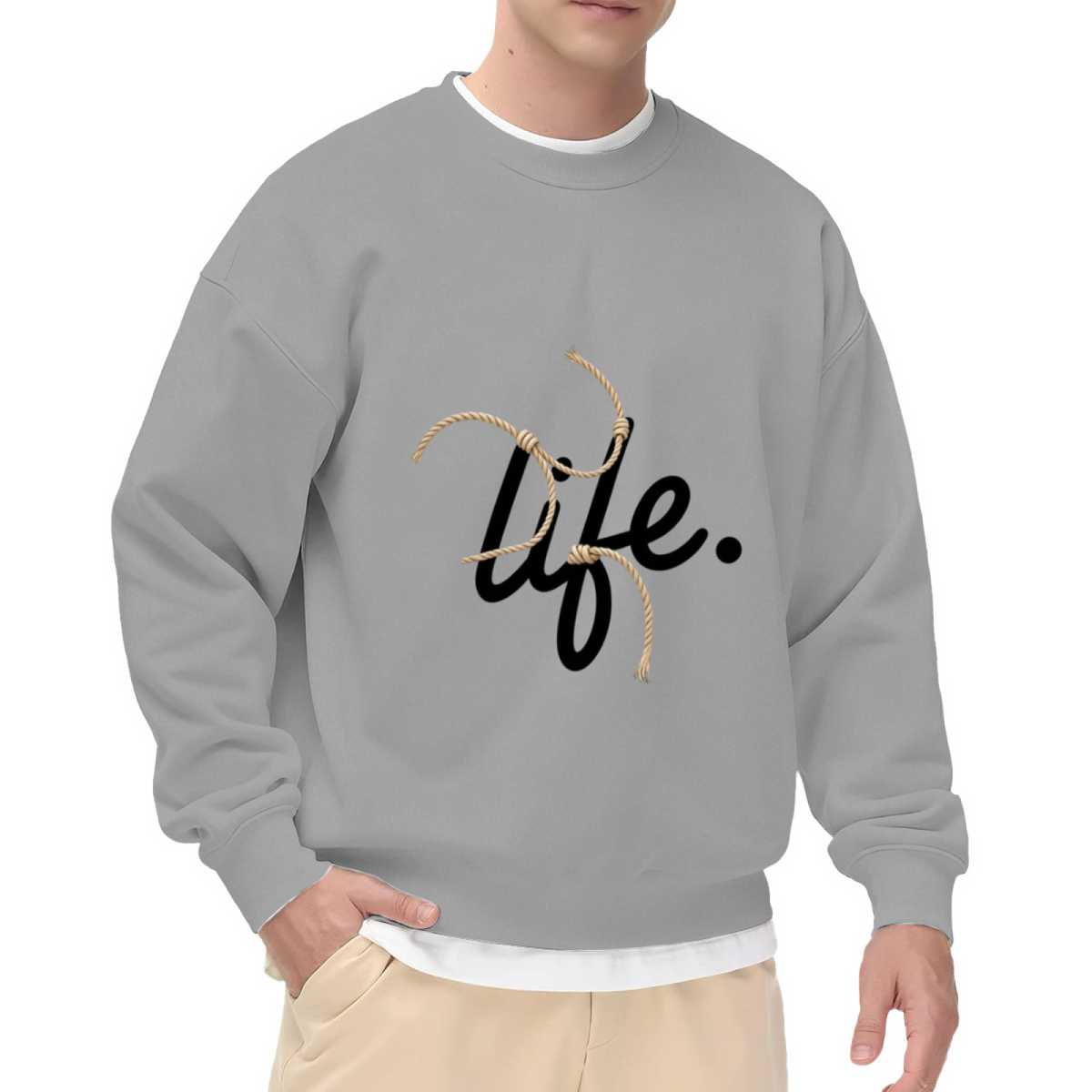 Twisted Rope Life Graphic Casual Sweatshirt