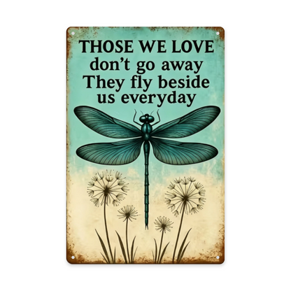 Dragonfly Remembrance Memorial Vintage Tin Wall Art