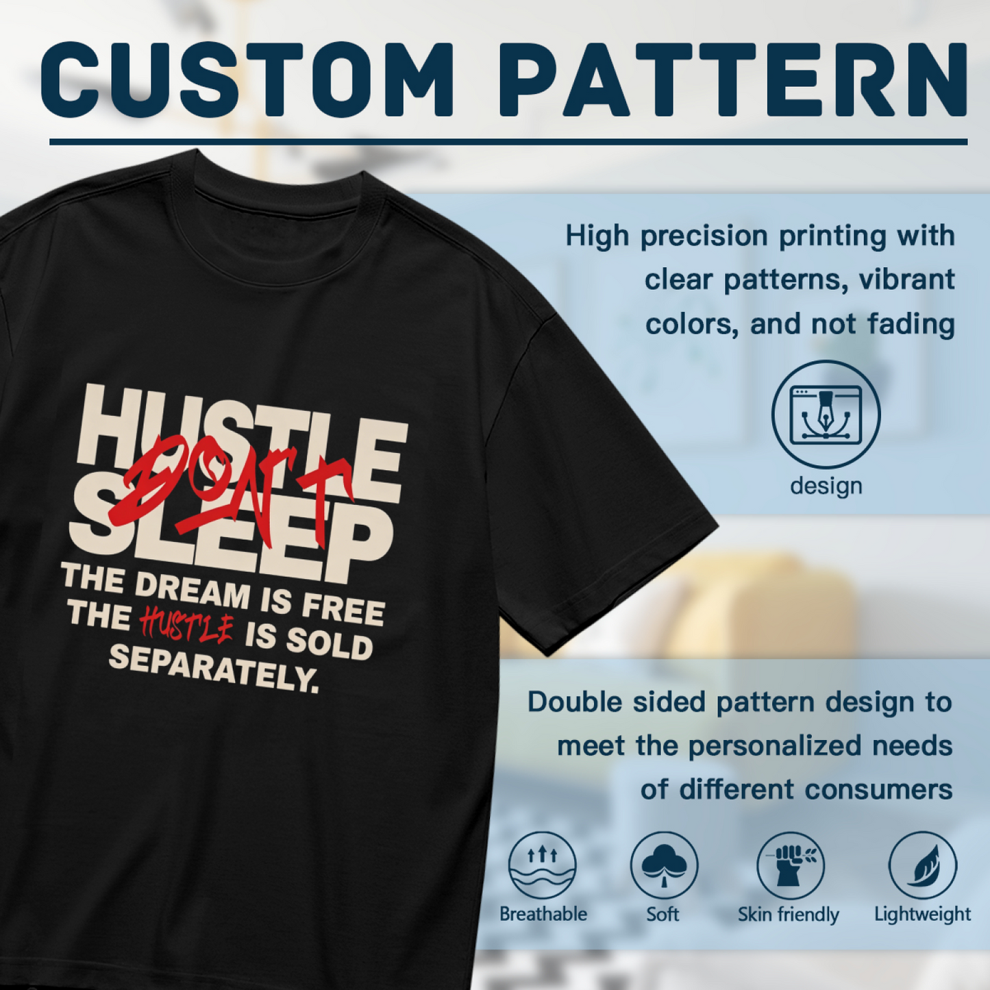 Hustle Don¡¯t Sleep Motivational Streetwear Tee