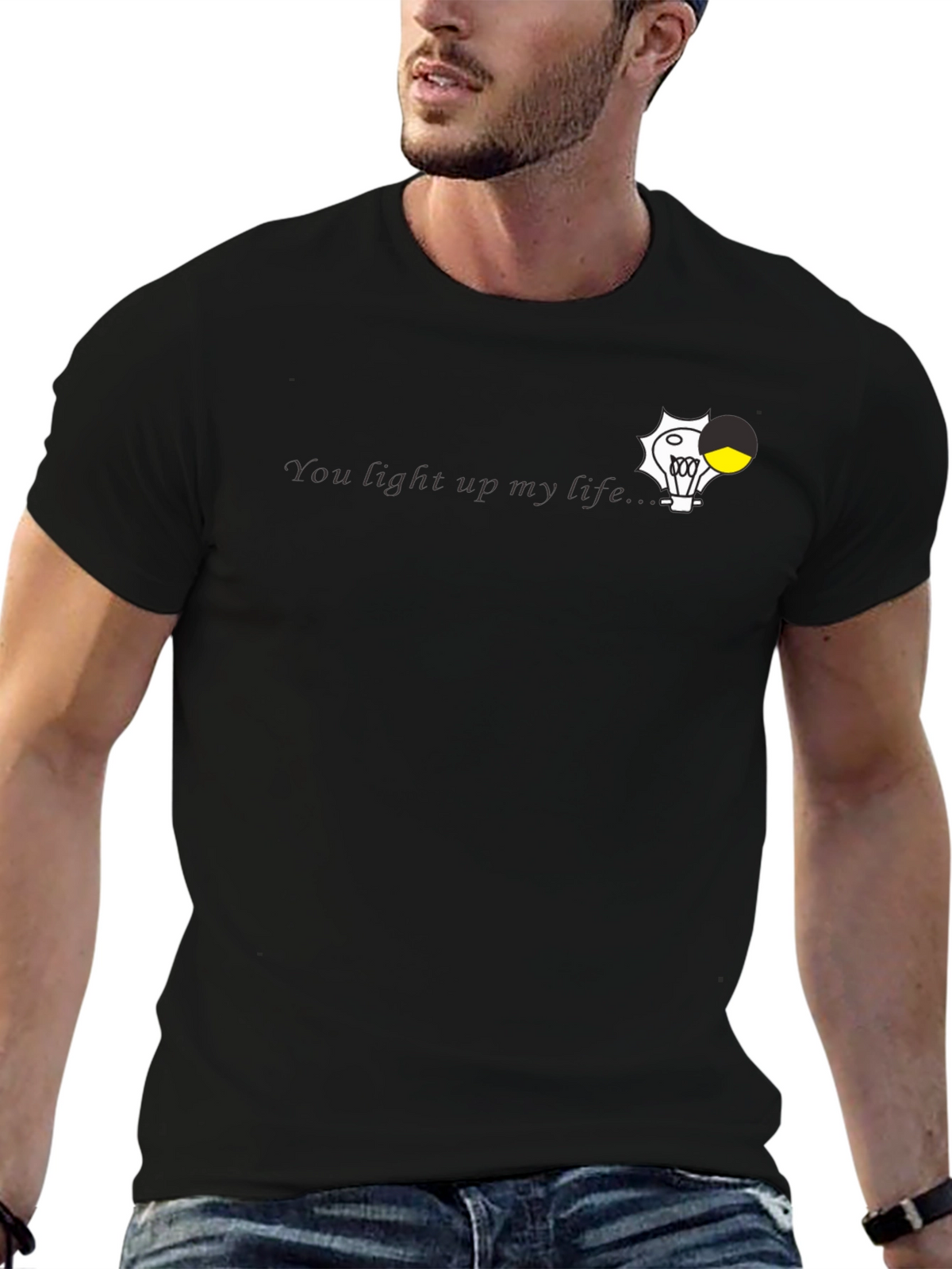 You Light Up My Life Black Graphic Tee
