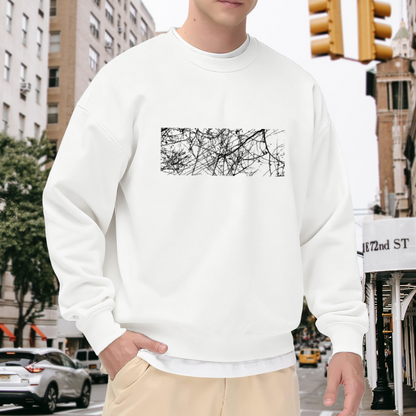 Abstract Twig Branch Line Art Minimal Sweatshirt