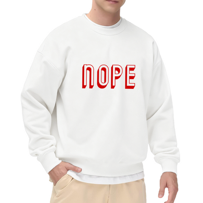 Bold Red NOPE Simple Attitude Statement Crewneck Sweatshirt