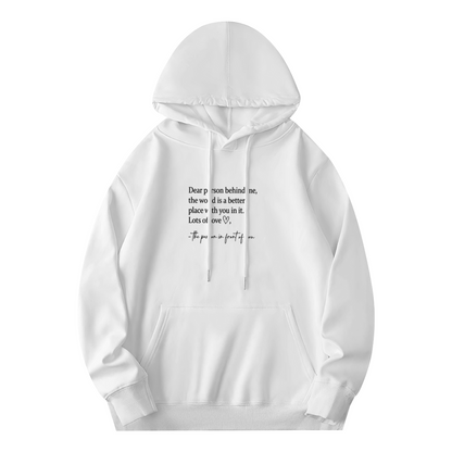 Heartfelt Letter Quote Minimal White Hoodie
