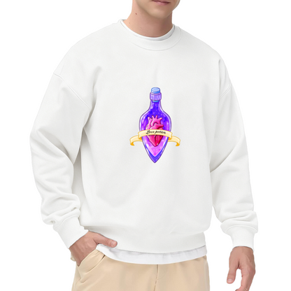 Magical Love Potion Heart Bottle Fantasy Art Crewneck Sweatshirt