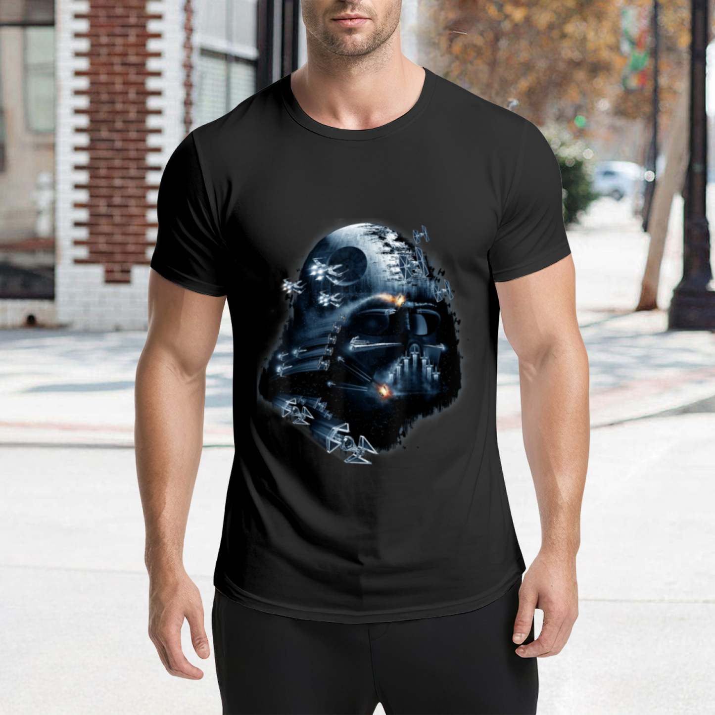 Darth Vader Death Star Imperial Starfighters Graphic T-Shirt