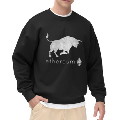 Ethereum Bull Crypto Investor Graphic Crew Neck Sweatshirt
