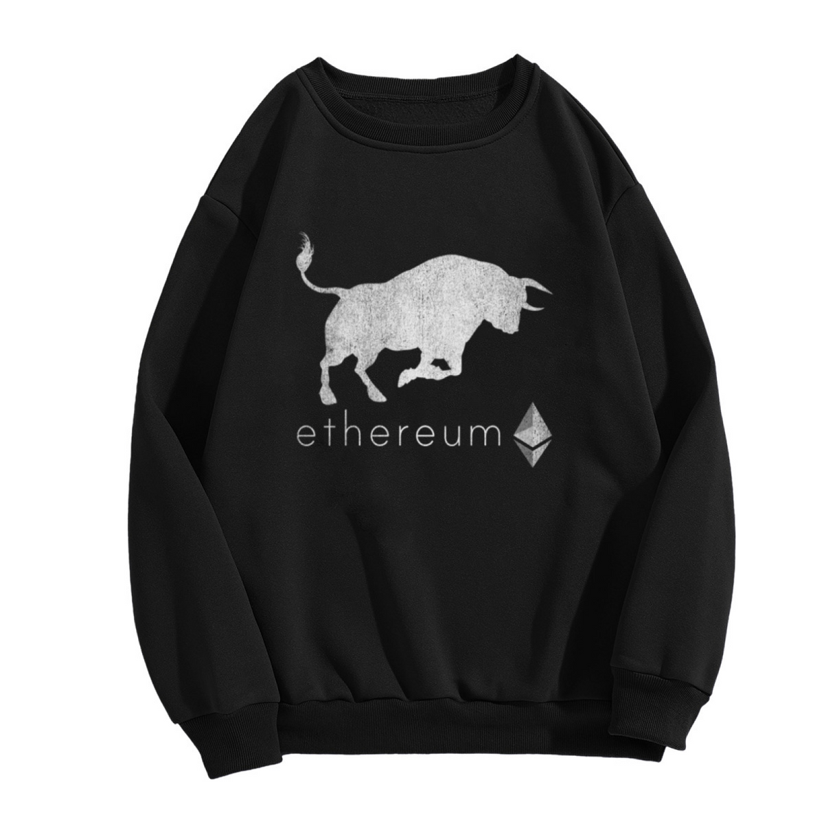 Ethereum Bull Crypto Investor Graphic Crew Neck Sweatshirt