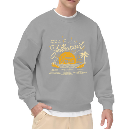Twenty Years Of Yellowcard Ocean Avenue Retro Pop?Punk Band Crewneck Sweatshirt