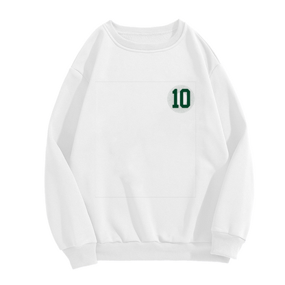 Sunburst Style Number 10 Chest Detail Crewneck Sweatshirt