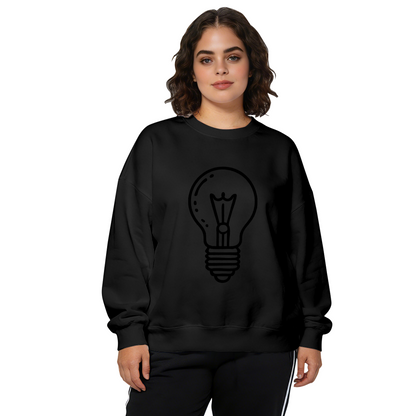 Simple Light Bulb Idea Minimal Line Art Crewneck Sweatshirt
