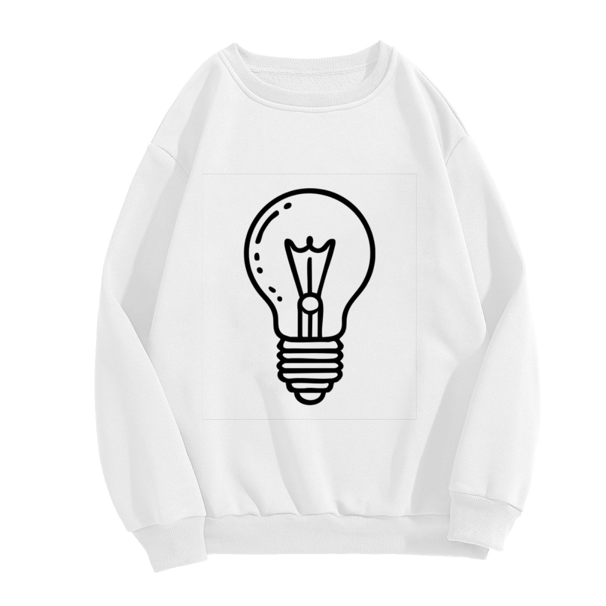 Simple Light Bulb Idea Minimal Line Art Crewneck Sweatshirt