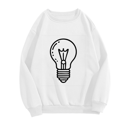 Simple Light Bulb Idea Minimal Line Art Crewneck Sweatshirt
