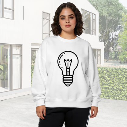 Simple Light Bulb Idea Minimal Line Art Crewneck Sweatshirt